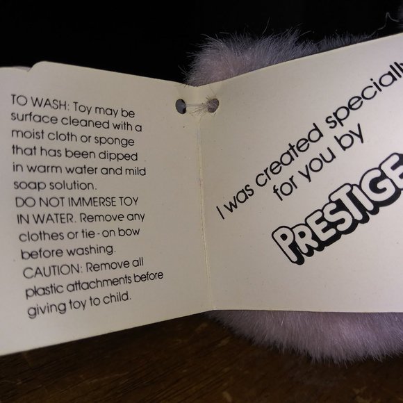 VTG  1984 PRESTIGE Pink Teddy Bear Brown Nose Stuffed Animal Plush with Tag HTF - Picture 8 of 9